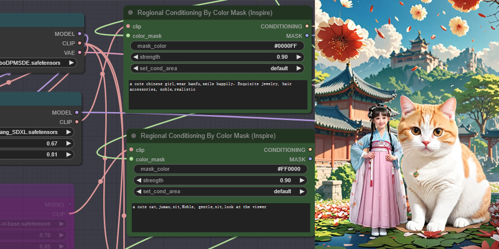 AI合成国风儿童摄影猫猫合照ComfyUI 工作流节点 - 万类AI-万类AI