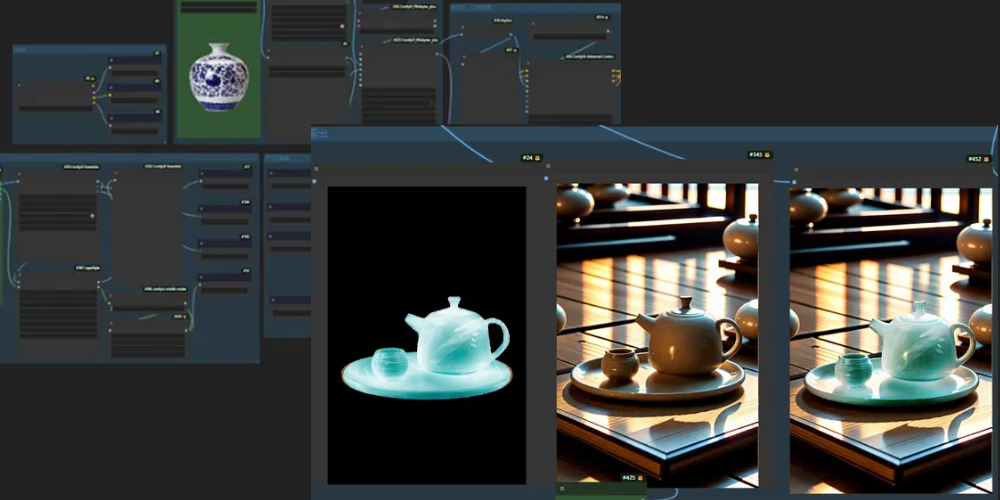 AI重绘3D白模型添加贴图ComfyUI 工作流节点 - 万类AI-万类AI