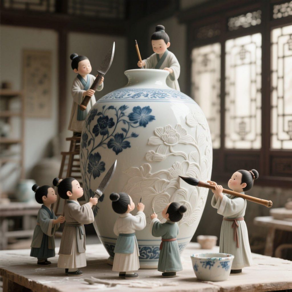 AI绘图指令|Q版古代动漫小人劳动场景指令 - 万类AI-万类AI