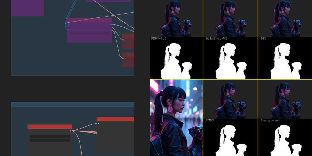 5种抠图节点联用ComfyUI 工作流节点 - 万类AI-万类AI