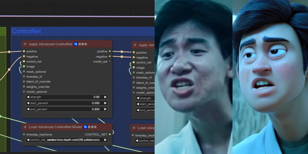 AI与粘土融合成另一种皮克斯风格ComfyUI 工作流节点 - 万类AI-万类AI