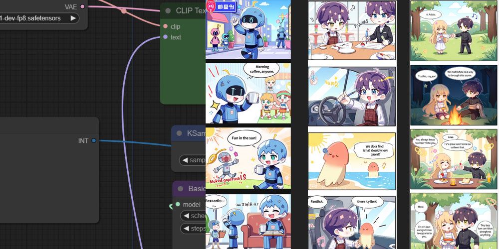 一键直出四格漫画ComfyUI 工作流节点 - 万类AI-万类AI