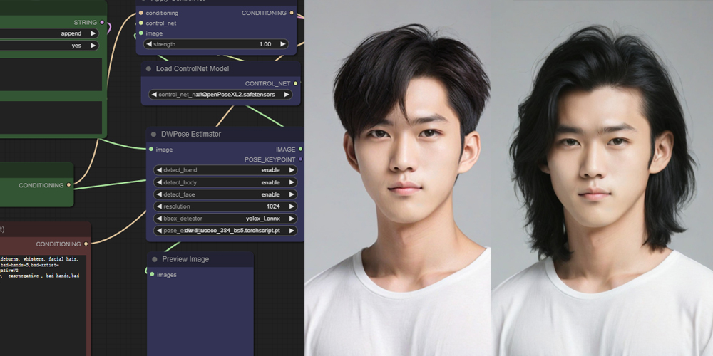 人像发型修改器ComfyUI 工作流节点 - 万类AI-万类AI