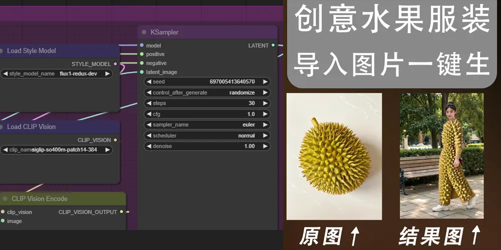创意水果服装ComfyUI 工作流节点 - 万类AI-万类AI
