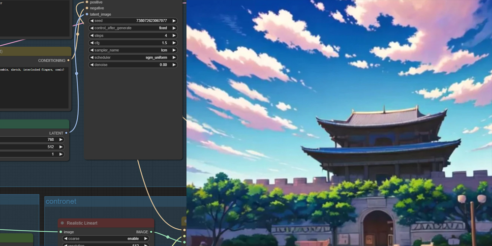 实景地图转动漫风格ComfyUI 工作流节点 - 万类AI-万类AI