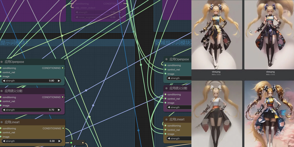 手游game游戏角色设计变体生成ComfyUI 工作流节点 - 万类AI-万类AI