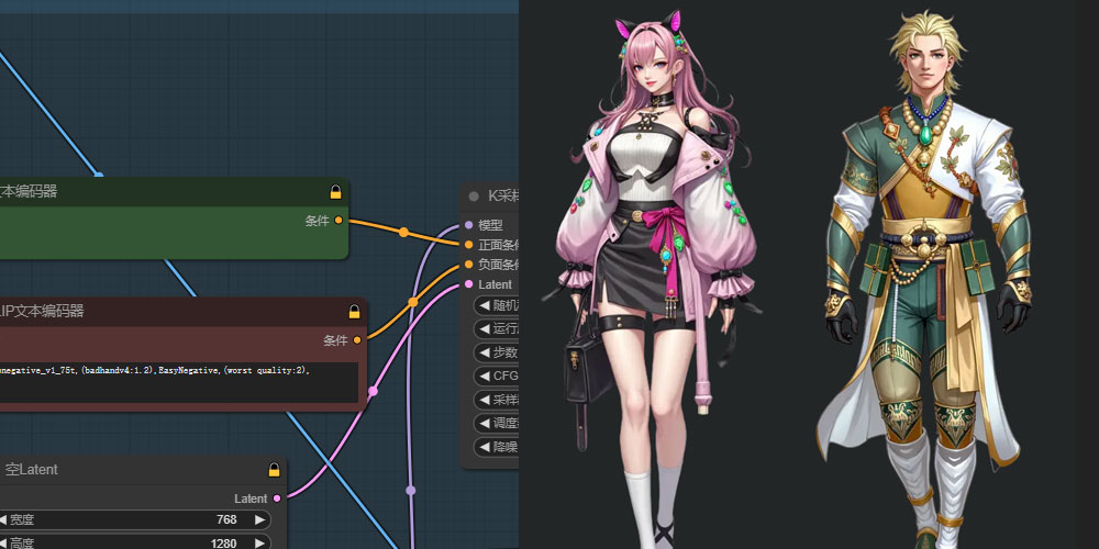 游戏角色立绘生成ComfyUI 工作流节点 - 万类AI-万类AI