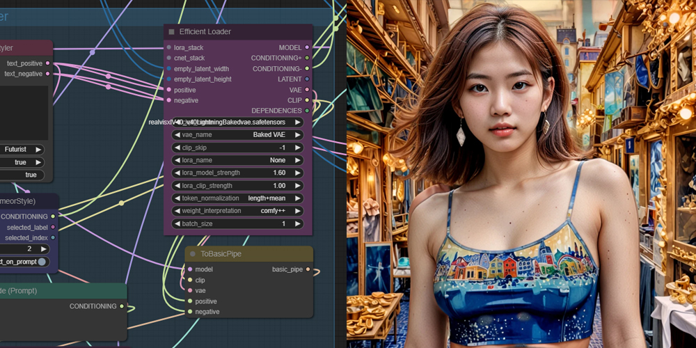 百变影楼模特人像摄影风格ComfyUI 工作流节点 - 万类AI-万类AI