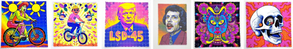致幻风格小卡片邮票Acid sheet (LSD blotter art) LoRA模型（免费下载） - 万类AI-万类AI