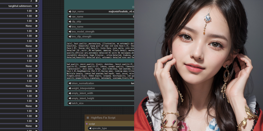 高分辨率修复ComfyUI 工作流节点 - 万类AI-万类AI