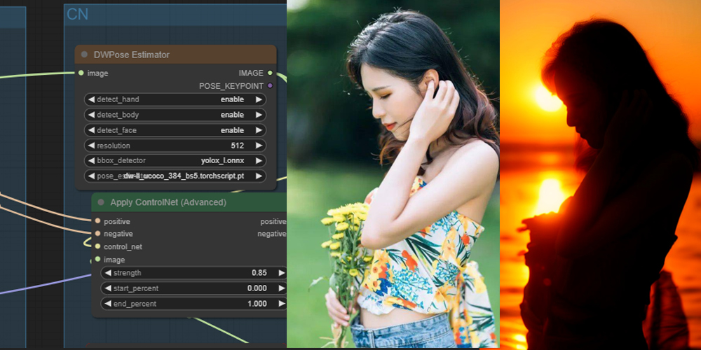 IClight+夕阳剪影效果ComfyUI 工作流节点 - 万类AI-万类AI