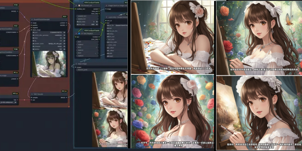 kolors生成角色一致的四格漫画ComfyUI 工作流节点 - 万类AI-万类AI